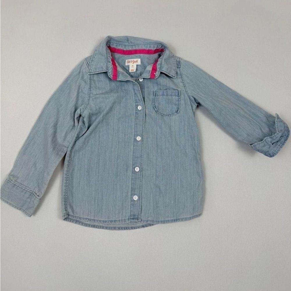 Cat & Jack Denim Long Sleeve Button Down
